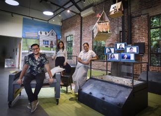 “We Have Not Been Sitting Idle”: Arts Groups Persevere Through Digitalisation and Innovation (L-R) Sign of the Times: Mr Imran Mohamad, director of operations; Ms Melissa Tan, intern; and Ms Charlotte Goh, executive director, with the rest of the team from Playeum seen on laptop screens. Playeum is an independent charity that develops life skills in children through play, creativity and the arts.